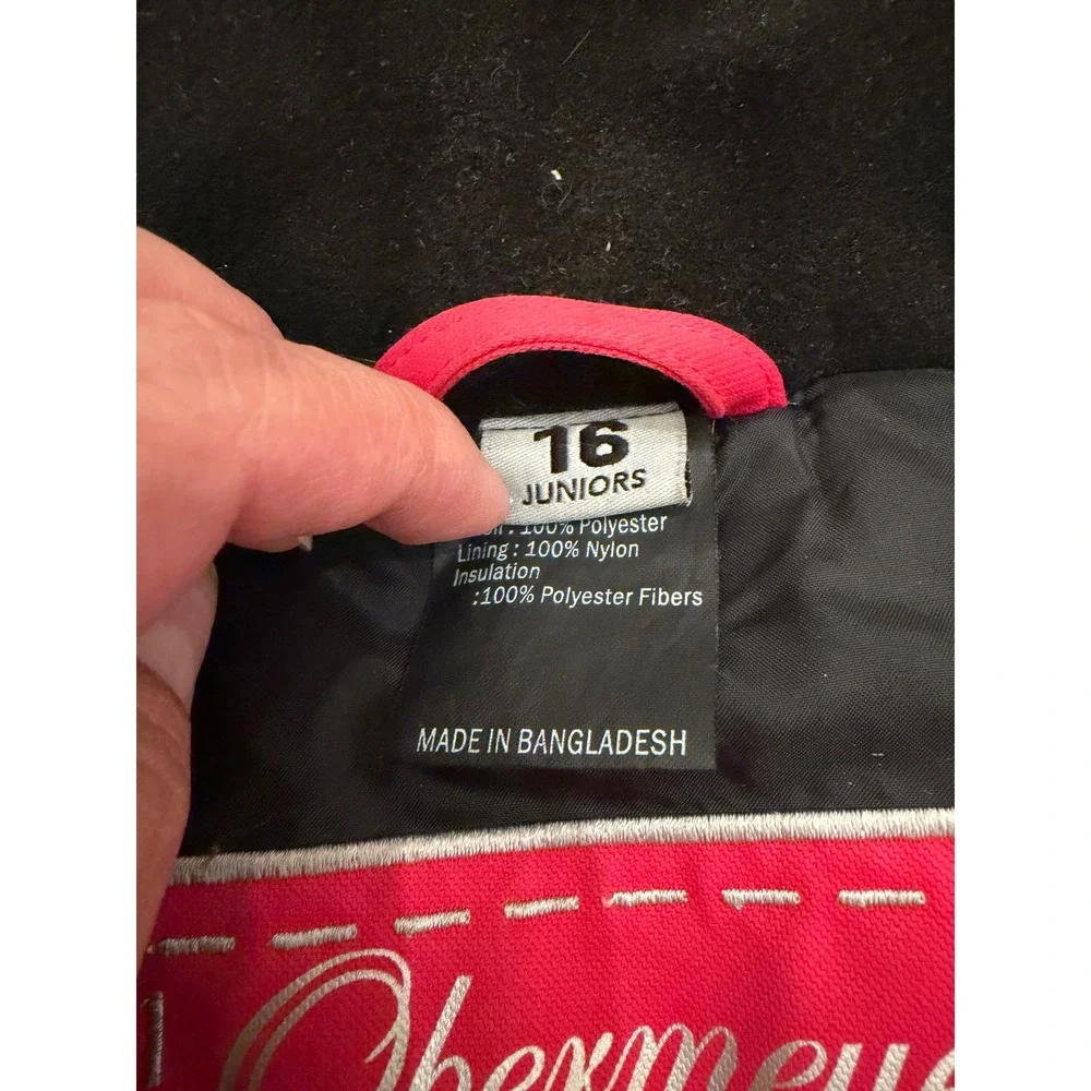 Obermeyer Juniors 16 Insulated Ski Jacket Black Neon‎ Stripe Retro Style 11326